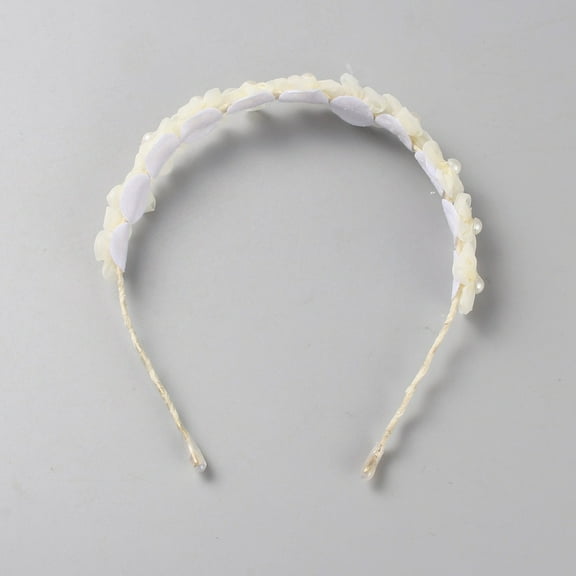 2pc Polyester & Plastic Imitation Pearl Flower Headband Hair Accessories for Women & Girls White 140~150x140x22~23mm
