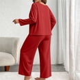 thumbnail image 5 of Byworldtasic Womens Plus Size Lounge Set 2 Piece Outfits Sweatsuits Tracksuit Long Sleeve Baggy Wide Leg Pant Sets, 5 of 7