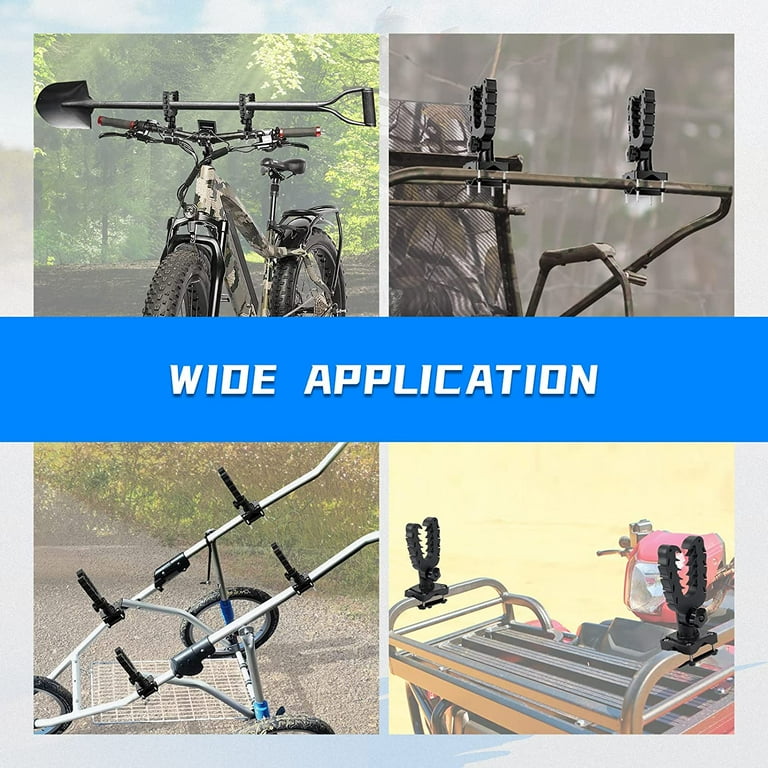 KEMIMOTO ATV Tool Rack Holder Tool Rack Mount Bow Rack Grips Black Compatible with Polaris Sportsman Can Am Outlander Hunting Bike Treestand Mobility