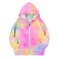 thumbnail image 3 of Girls Zip Up Hoodie Kids Fashion Tie Dye Gradient Oversized Long Sleeve Sweatshirt Jacket with Pockets Teen Girls Cute Preppy Zipper Hooded Sweatshirts Coats Casual Loose Fall Winter Clothes, 3 of 5