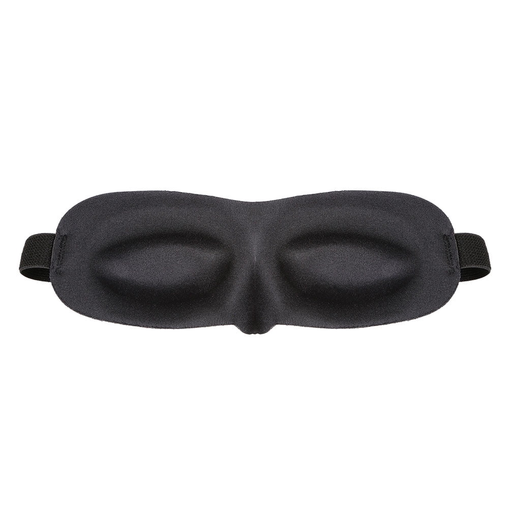 Contoured Sleep Mask Black, Molded Eye Cups Allow for REM Eye