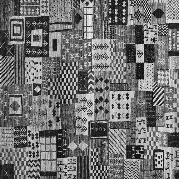 Ahgly Company Indoor Square Abstract Gray Contemporary Area Rugs, 4' Square