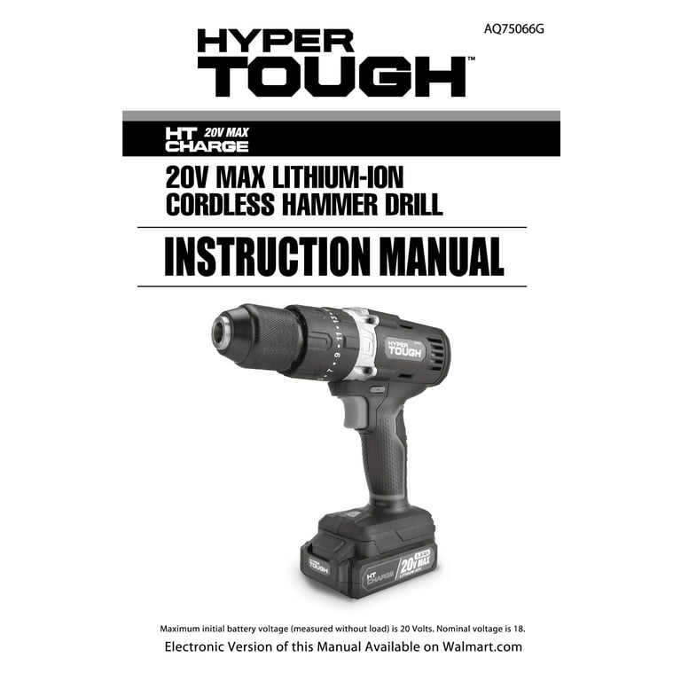 Hyper Tough 20V Max (2-Tool Set) 3/8 inch Cordless Drill & 1/4