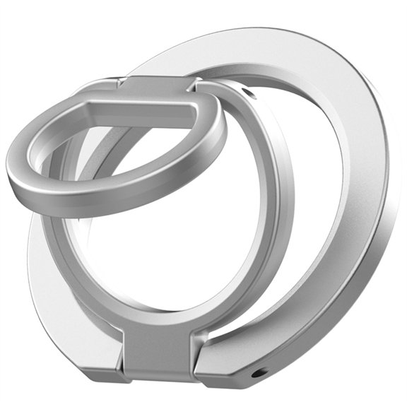 TECH CIRCLE Dual-Side Magnetic Phone Ring Holder Holder Grip Kickstand, Compatible with iPhone 17/16/15/14/13/12/ Series, MagSafe-Compatible Case, Magnetic Car Mount, Perfect for Travel, Silver
