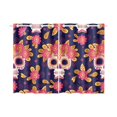 thumbnail image 3 of CADecor Sugar Skull Dia De Los Muertos Window Treatment Panel Curtains Window Curtain Kitchen Curtain,Two Piece 26x39 Inches, 3 of 4