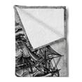 thumbnail image 2 of Nautical Soft Flannel Fleece Blanket, Monochromatic Marine Design of Kraken Octopus Tentacles Around Ship, Cozy Plush for Indoor and Outdoor Use, 50" x 60", Charcoal Grey Pale Taupe, by Ambesonne, 2 of 5