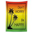thumbnail image 3 of Ambesonne Rasta Tablecloth Rectangular Table Cover, Positive Music Lettering, 52"x70", Lime Green Yellow Black, 3 of 4
