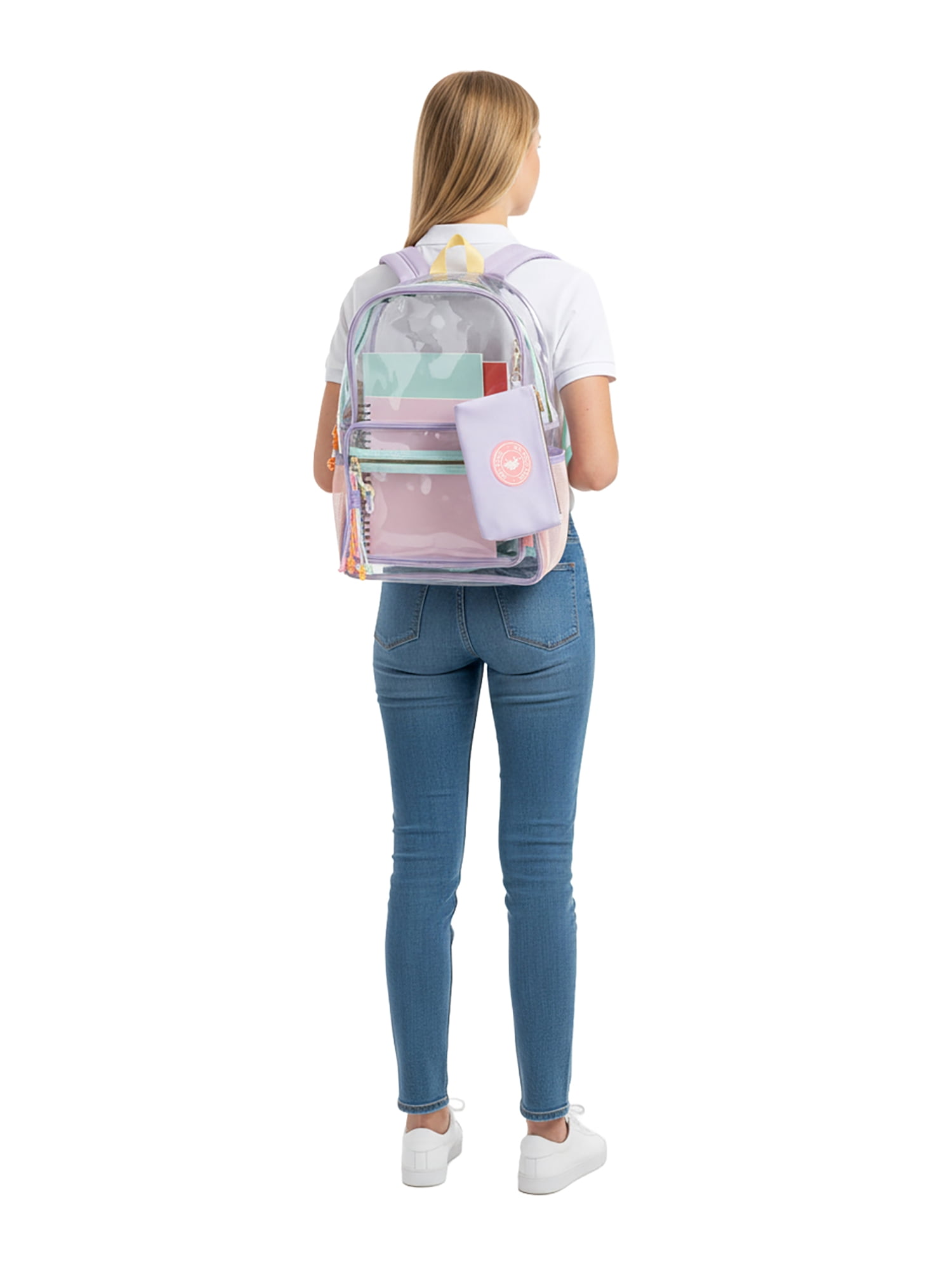 U.S. Polo Assn. Unisex Kid's 18" Clear Backpack, Lavender
