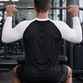 thumbnail image 4 of Rvwovn Men's Raglan Long Sleeve Tee, Crew Neck Casual Baseball Workout T-Shirt, Classic Color Block, 4 of 6
