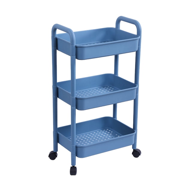 Organizers and Storage for Bedroom ThreeLayer Trolley Floor Storage Rack, Kitchen, Bedroom, Bathroom, MultiFunctional, Mobile, Easy to Move Organization and Storage Bedroom