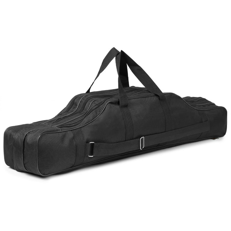 Lixada 3 Layers Fishing Bag Portable Folding Rod Carry Case Fishing Reel  Tackle Storage Bag Case 
