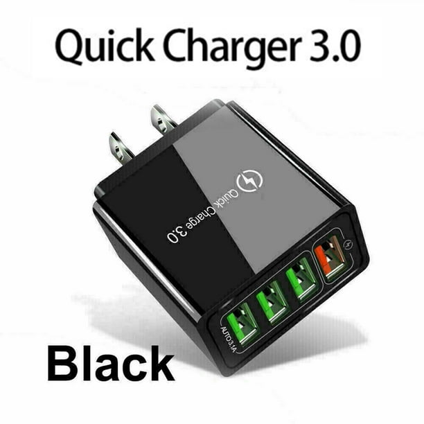 USB Wall Charger, 4 Port Fast Quick Charger QC 3.0 USB Hub Wall Charger