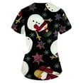 thumbnail image 3 of Lolmot Nurse Uniforms for Women Classy Short Sleeve V-Neck Breathable Shirt Casual Christmas Pattern Oversize Tops Workwear with Pockets, 3 of 4