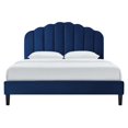 thumbnail image 6 of Platform Bed Frame, Twin Size, Blue Navy, Velvet, Modern Contemporary, Bedroom Master Guest Suite Room, 6 of 9