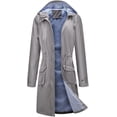 thumbnail image 3 of Useagrey Chaquetas impermeables para mujer, chaqueta de lluvia con capucha sólida, cortavientos largo para exteriores de talla grande, abrigo con cremallera, viaje, senderismo, 3 of 5