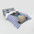 thumbnail image 3 of Ambesonne Pug Bedding Set 3 Pcs, Nerdy Glasses Bow Tie Dog, Twin, Sand Brown Black Blue, 3 of 3
