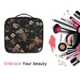 thumbnail image 6 of FORMRS Travel Makeup Bag Large Capacity Train Case Cosmetic Organizer with Adjustable Dividers, Black Flowers, 6 of 8