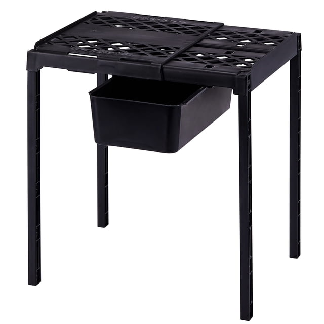 LockerMate - Estante y Organizador de clóset Ajustable para Adaptarse a tu casillero, Incluye cajón de Almacenamiento, Color Negro