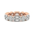 thumbnail image 2 of Emerald & Round Shape Lab Grown Diamond Carmen Bazel Eternity Ring For Women | 5 Carat IGI Certified 14K Rose Gold | FG-VS Quality Friendly Diamonds Eternity Ring Size 10, 2 of 4