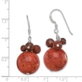 thumbnail image 2 of Primal Silver Sterling Silver Faceted Red Jasper and 14mm Reconstituted Coral Earrings, 2 of 4