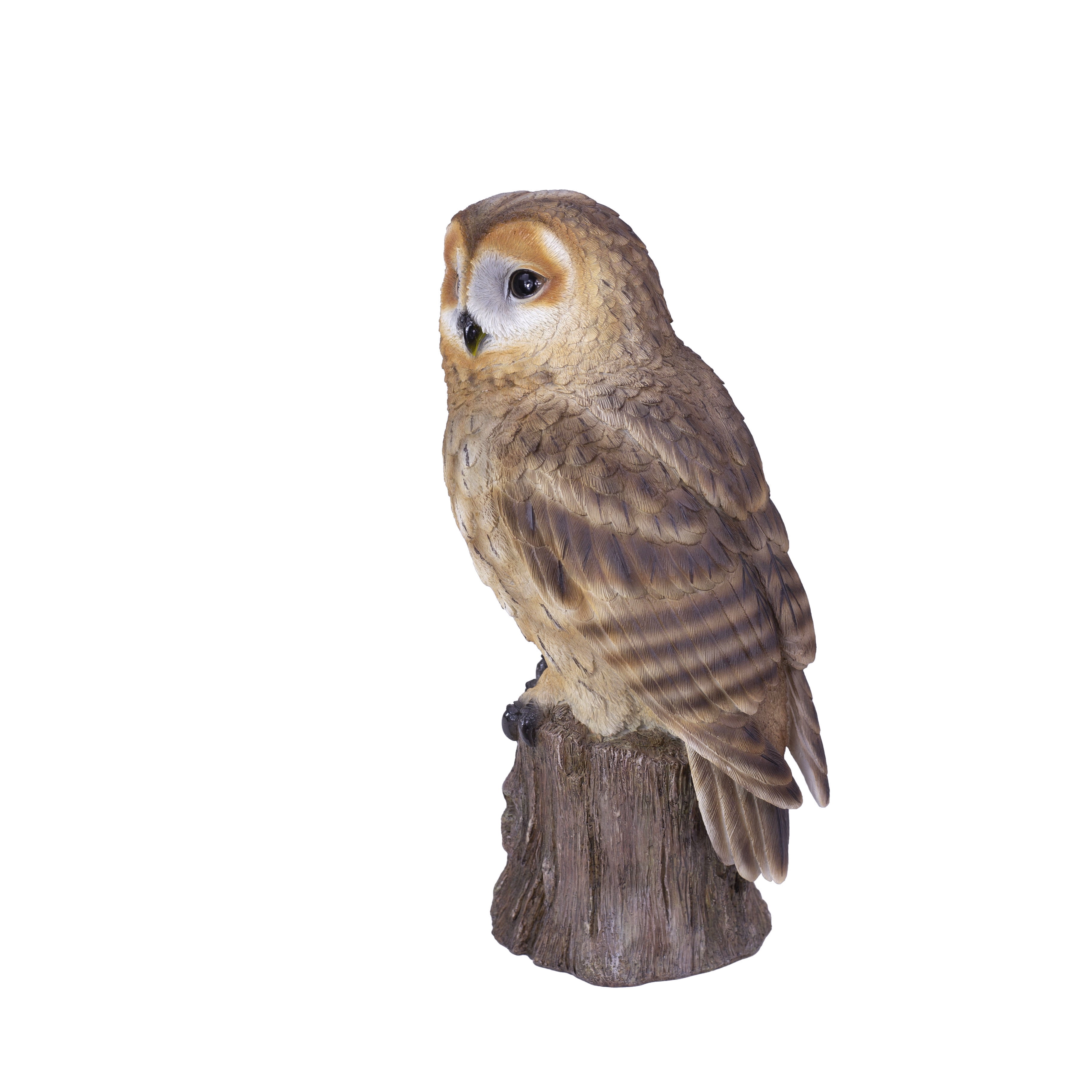 SOREAL Brown Owl on branch | Handcrafted Decorative Bird Statue for Home & Garden | Premium Polyresin, Weather-Resistant Indoor/Outdoor Decor
