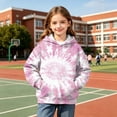 thumbnail image 5 of Tdoqot Girls Tie Dye Fashion Hoodie- Cute Casual Long Sleeve Fall Kids Pullover Sweatshirt Pink Size 5, 5 of 7