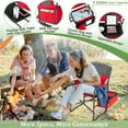 thumbnail image 4 of Barara King Camping Chair, Folding Beach Chair, Folding Camping Directors Chair with Cooler Bag and Side Table-Red, 4 of 6