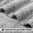 thumbnail image 4 of PAVILIA Sherpa Throw Blanket For Couch Sofa, Heather Grey Fluffy Warm Plush Blanket for Bed, Cozy Super Soft Lightweight Throw, Fuzzy Decorative Blanket, All Season Home, 50x60, 4 of 9