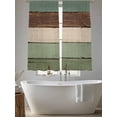 thumbnail image 6 of Sheer Curtains 72 Inches Long, Green Brown Light Filtering Window Curtains for Living Room/Bedroom, Country Wood Grain Abstract Stripe Rod Pocket Voile Sheer Curtain Drapes, 52"W x 72"L, 2 Panels, 6 of 8