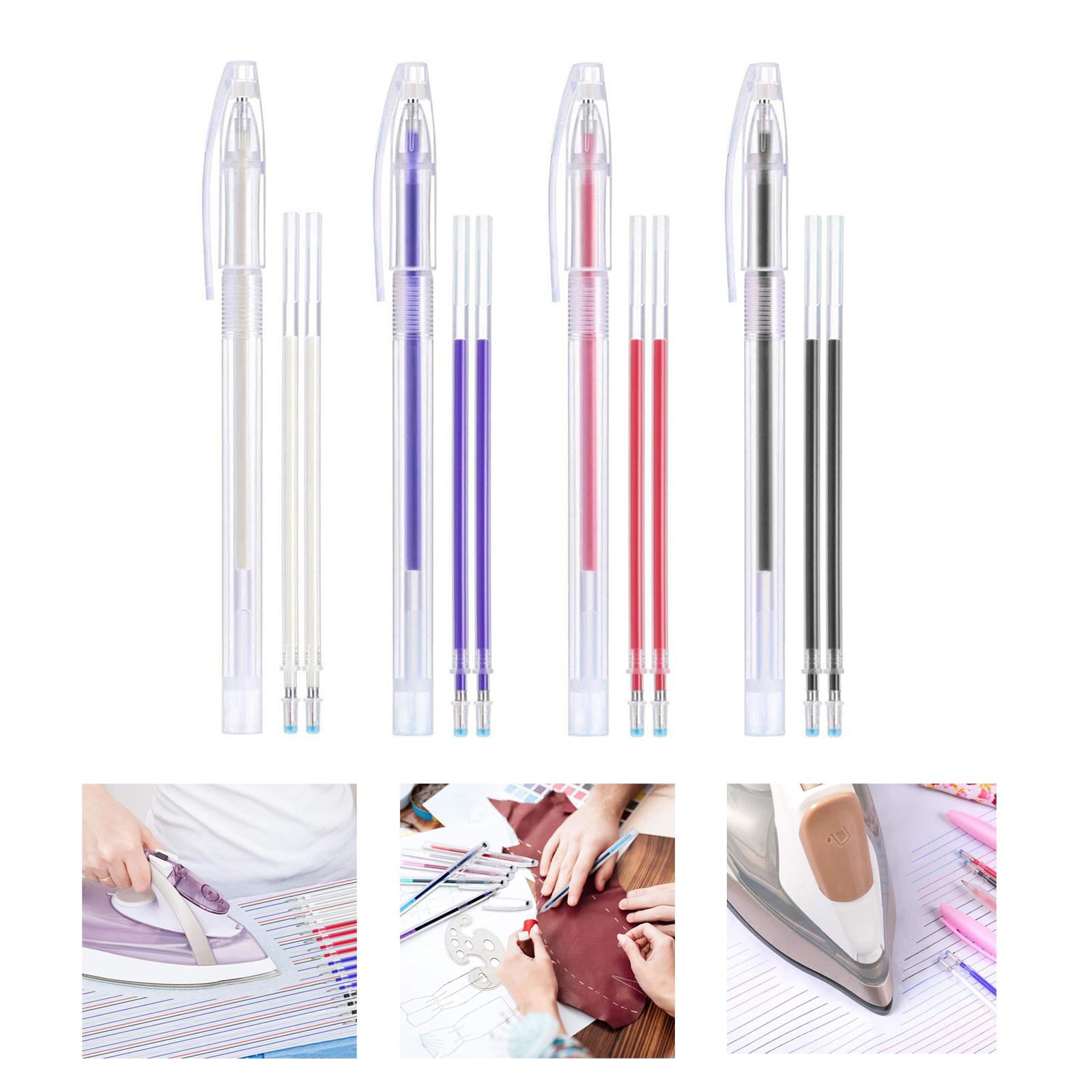 Fabric Marker Pen, 1 Set Heat Erasable Fabric 4 Colour 3pcs, Size: Large