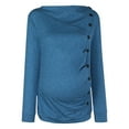 thumbnail image 4 of Fengqque Comfortable and Convenient Women's Nursing Tops Long Sleeve Buttons Solid Color Breast-Feeding Pregnant Nursing Blouse Tops, 4 of 9