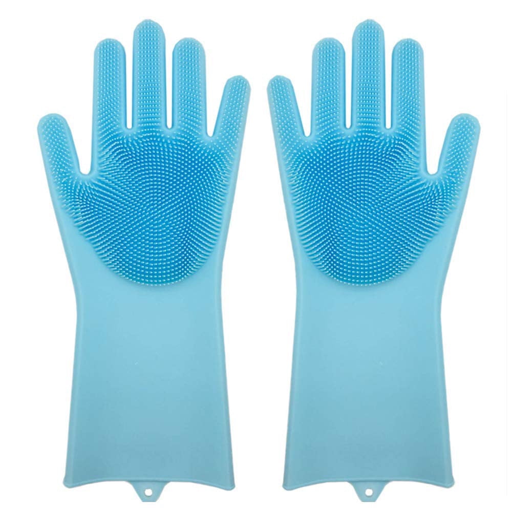 Siaonvr Magic Reusable Silicone Gloves Cleaning Brush Scrubber Gloves