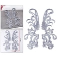 thumbnail image 3 of 2 piezas de , tela de decoración artesanal de costura, accesorios de disfraces, apliques adhesivos 3D DIY, para graduación, novia, Plata Soledad Parche Bordado, 3 of 8