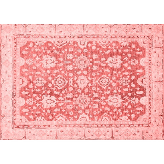 Ahgly Company Machine Washable Indoor Rectangle Oriental Red Traditional Area Rugs, 2' x 3'