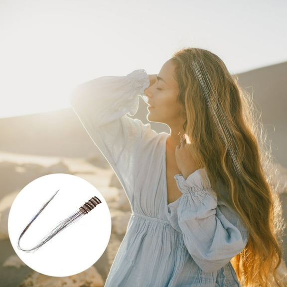 Milisten 6Pcs Hair Tinsel Extensions for Women Special Occasions Multi-colored Laser Silk Hair Styling