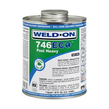 IPS IPS14867 1 qt. Ultra Low VOC Fast Set Eco Pool Heavy PVC Cement, Gray - Case of 12