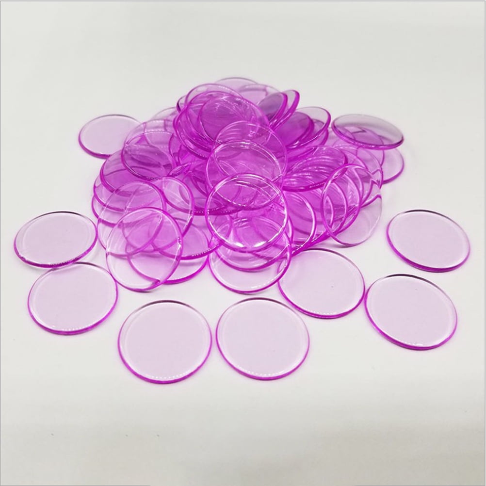 100pcs Colorful Transparent Bingo Game Accessories Counters Counting Bingo Chips Plastic Bingo Supplies Count Bingo Chips Mixed C