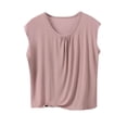 thumbnail image 1 of BLVB T-Shirts de Pyjama en Modal Ultra Doux pour Femmes, Coupe Ample, Col Ras du Cou, Hauts Décontractés de Détente, Manches Cap, T-Shirts de Nuit pour Femmes, 1 of 4