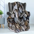 thumbnail image 4 of Rock Soft Flannel Fleece Throw Blanket, Pebbles by the Sea Coast Side Beach Smooth Feeling Different Sizes and Shapes, Cozy Plush for Indoor and Outdoor Use, 50" x 70", Multicolor, by Ambesonne, 4 of 5