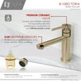 thumbnail image 3 of Stylish Single Handle Brushed Gold Bathroom Faucet Height 6" B-108G, 3 of 12