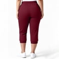 thumbnail image 5 of Besolor Womens Plus Size Capris with Pockets High Elastic Waist Cinch Bottom Pants Casual Athletic Workout Capri Trousers, 5 of 7