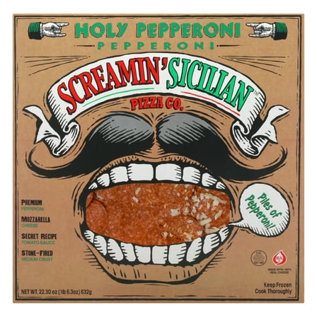 Screamin' Sicilian Original Pizzeria Crust Holy Pepperoni Frozen Pizza, 22.3 oz