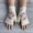 White, variant on A Pair of Women's Autumn/winter Vintage-style Warm Hand-crocheted Embroidered Floral Half-finger Gloves