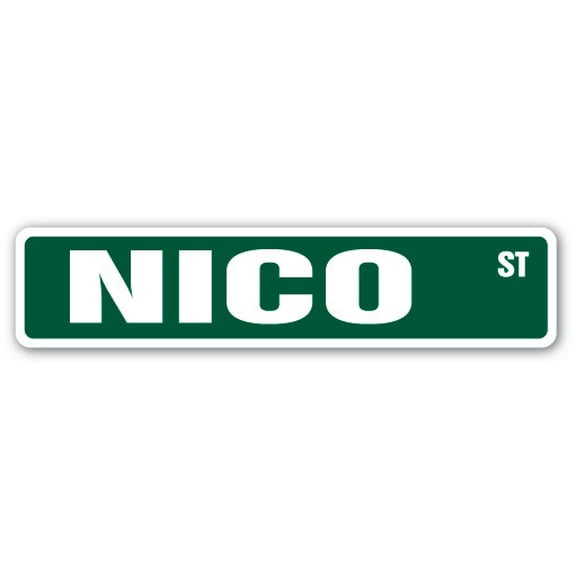 NICO Street Sign Childrens Name Room Sign | Indoor/Outdoor |  18" Wide