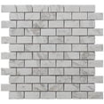 thumbnail image 1 of 1 x 2 in. Carrara Stone Mini Brick Pattern Mosaic, 1 of 1