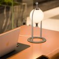 thumbnail image 2 of Tubicen Lampe de Table Moderne en Forme de Globe en Verre, Lampe de Bureau à DEL Intégrée 5 W à Intensité Réglable avec Interrupteur Tactile, Lampe de Chevet pour Chambre à Brancher USB, Luminosité à 4 Niveaux, Lampe de Table Ronde en Boule de Verre, Nickel, 2 of 7