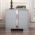 thumbnail image 4 of Elegant Nightstand with Metal Handle, Mirrored Bedside Table with 2 Drawers for Bedroom, Living Room, Gray, 4 of 7