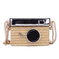 thumbnail image 1 of Summer Straw Woven Bag Mini Camera Shape Shoulder Bag Exotic Style Square Storage Bag (Khaki), 1 of 8