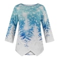 thumbnail image 4 of Meichang Hauts d'Automne pour Femmes Grande Taille T-Shirts Graphiques Pailletés Arbre de Noël Légers à Manches Longues Col Ras du Cou Chandail de Noël Hauts des Fêtes, 4 of 5