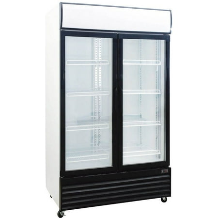 Double Glass Door Beverage Display Cooler